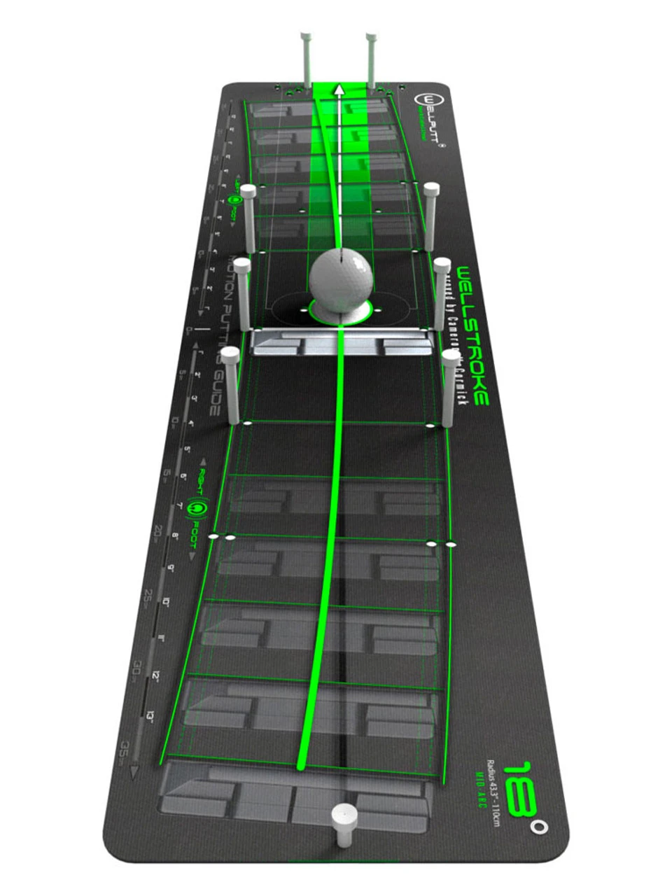 WellStroke 18 Degree Putting Arc Mat - Right Handed