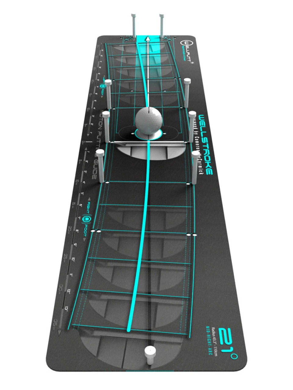 WellStroke 21 Degree Putting Arc Mat - Right Handed