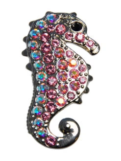 Navika Swarovski Crystal Seahorse Pink Marker