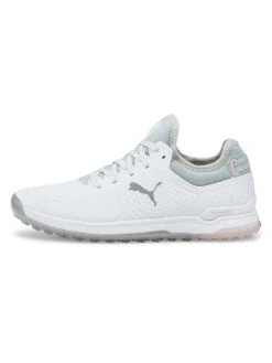 Puma Women's ProADAPT Alphacat Golf Shoes - White/Puma Silver/Pink Lady