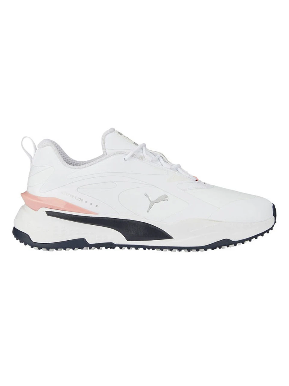 Puma GS-Fast Golf Shoes - Puma White/Navy Blazer/Flamingo Pink