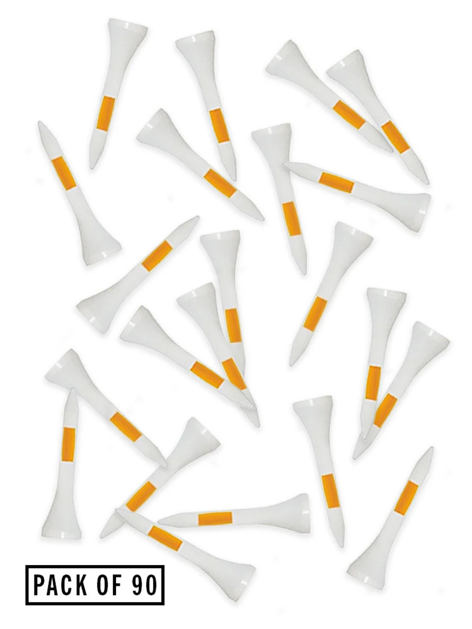 Pride PTS Prolength Golf Tees 90 Pack - Orange