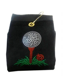 Navika Bling Golf Tee Towel Black