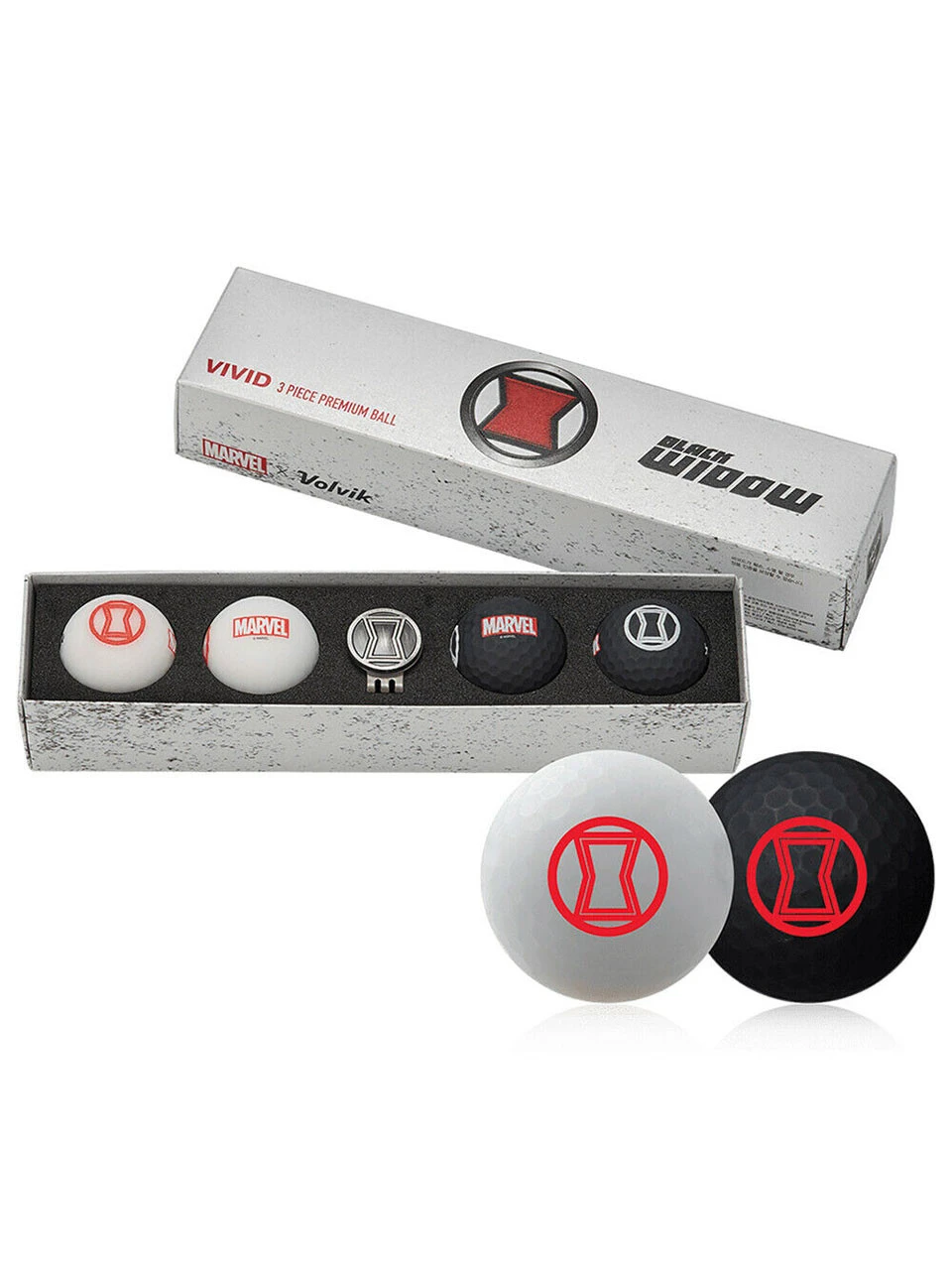 Marvel Golf Balls & Marker - 4 Pack Black Widow